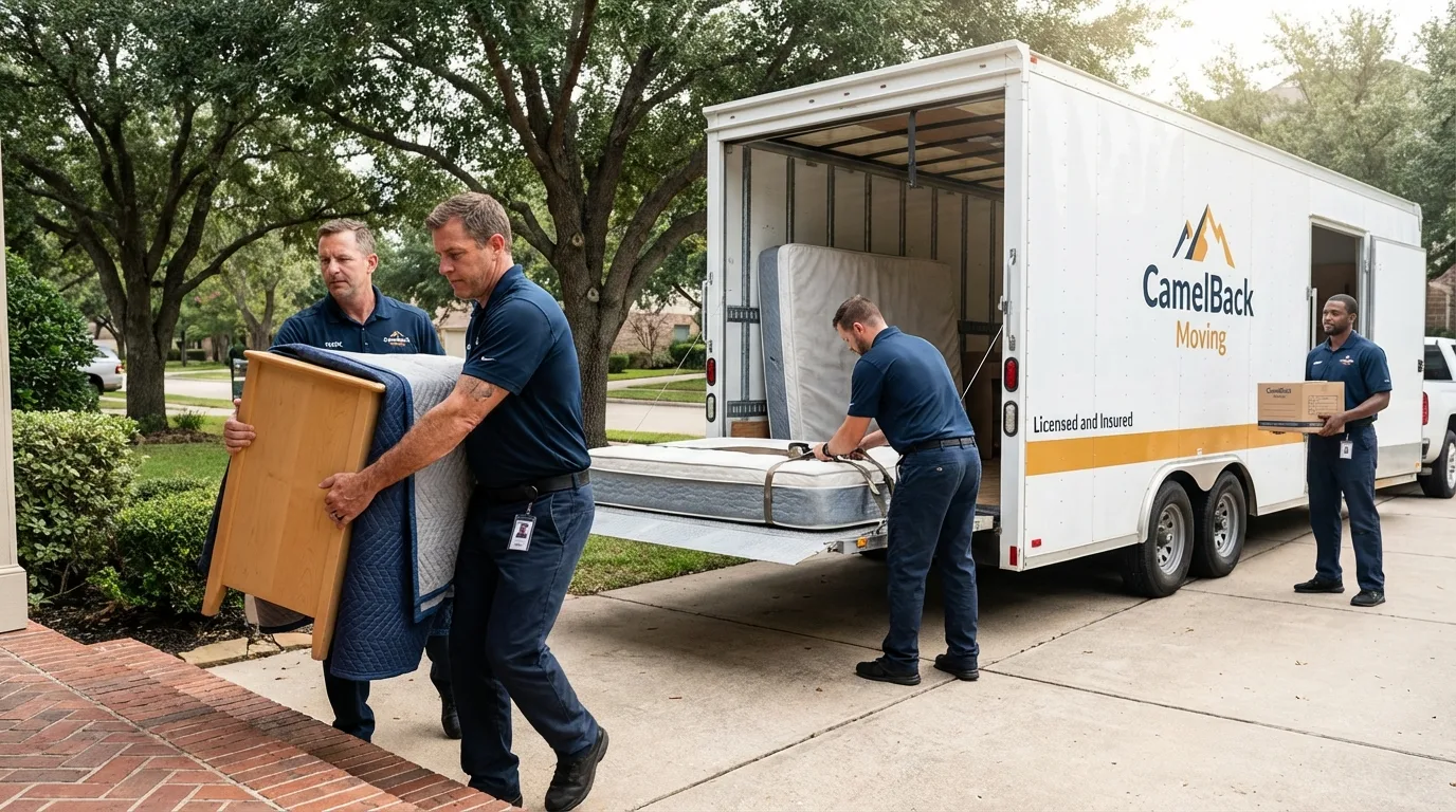 Crew loading residential truck for cross-state move from Statesboro, GA